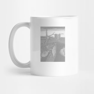 Dali Persistence of Memory ASCII Black Wide Mug